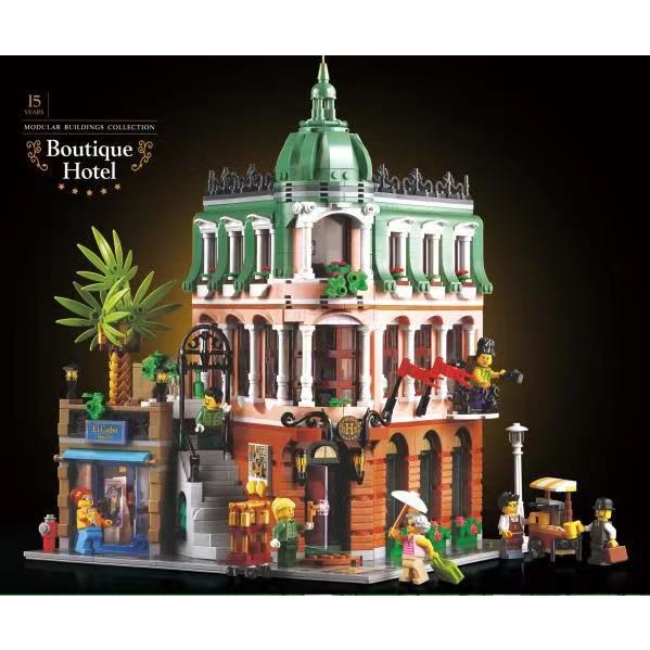 Brick Creator Modular Modern Boutique Hotel Street View Building Block Original Product
