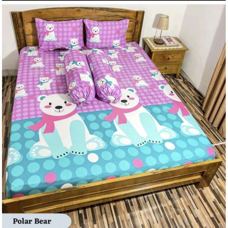 Sprei bears pink set bedcover 120×200 preloved/second/bekas