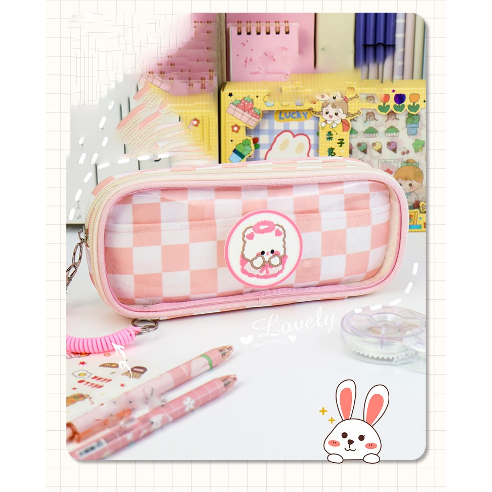 Tempat Kotak Pensil Pen Kapasitas Besar Dengan Pegangan Tangan CS017