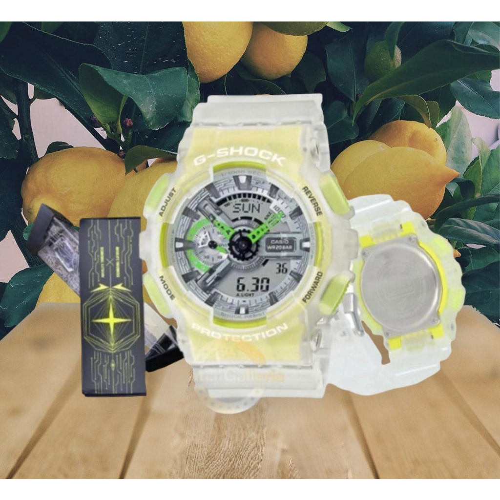 Jam Tangan Pria Casio G-shock GA-110 TRANSPARAN Dualtime Analog Digital FULLSET BOX