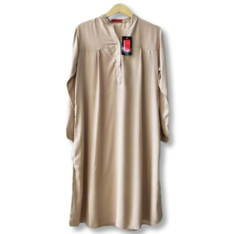 Tunik katun rayon polos jumbo warna cream