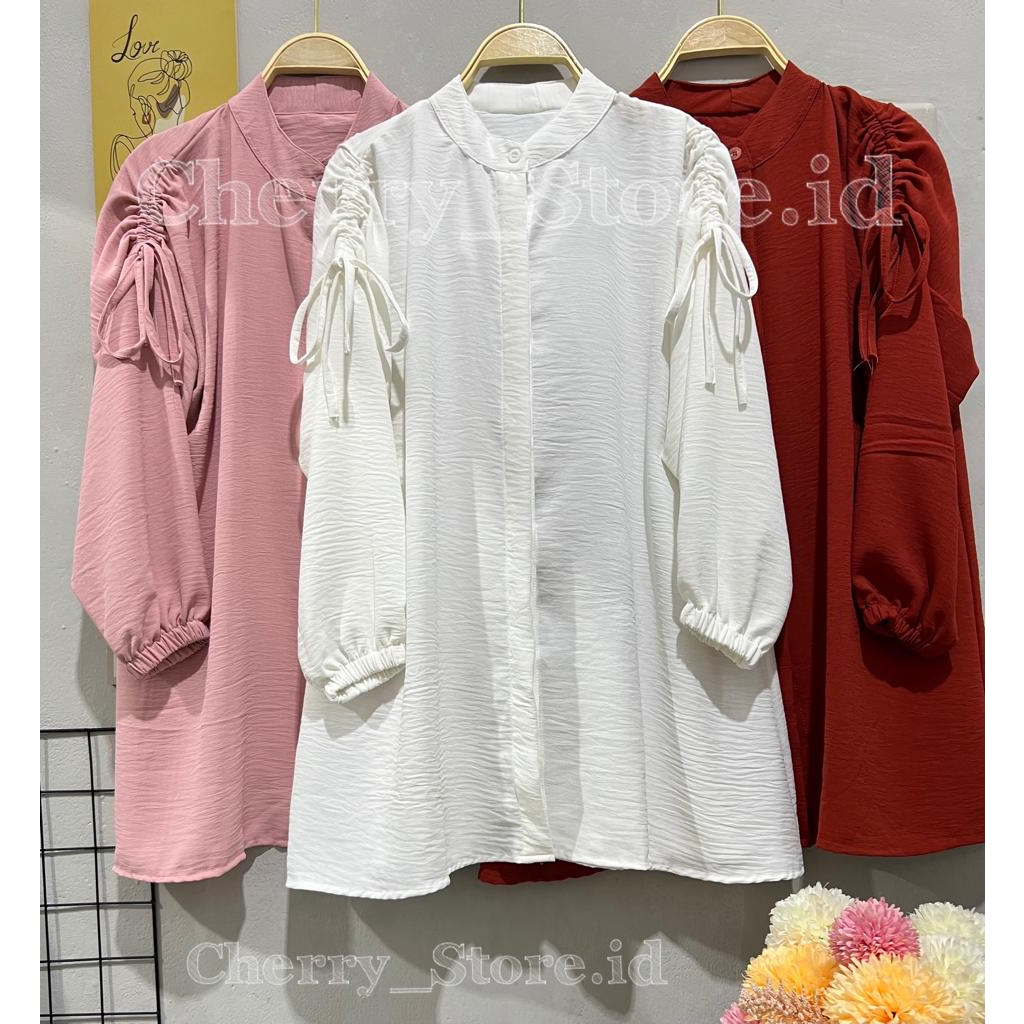Cherry_KD03 | atasan kemeja wanita muslim | blouse airflow lengan panjang