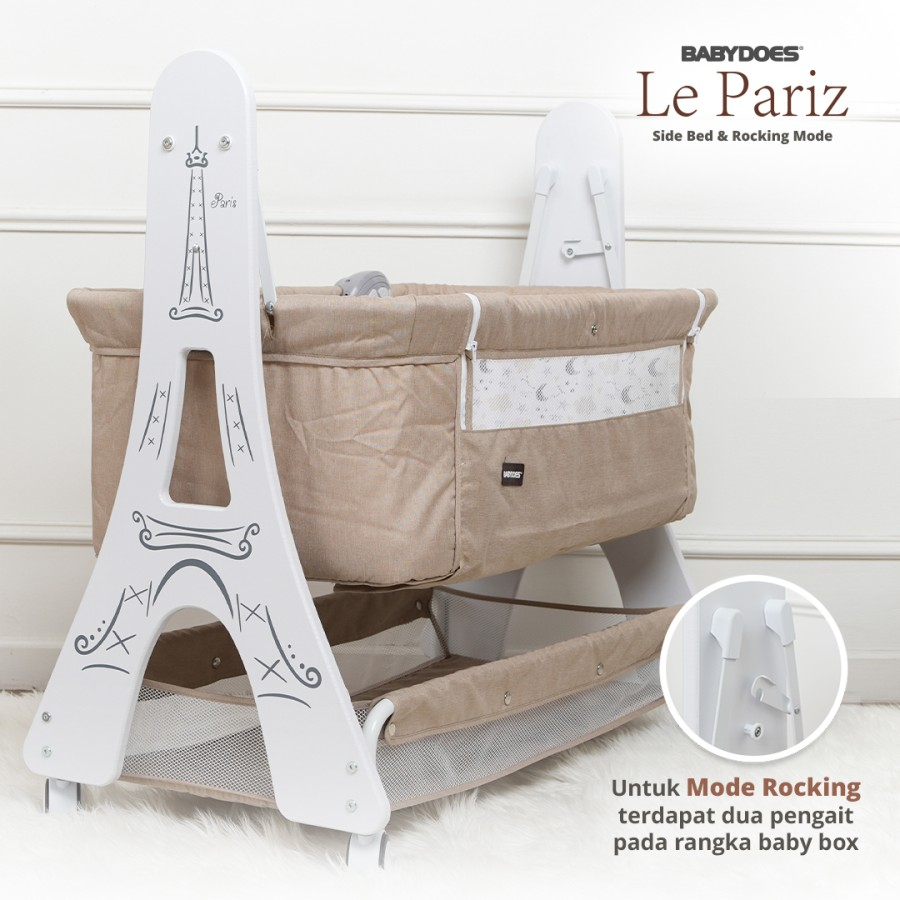 Box Babydoes CH 1634 Le Pariz Side Bed &amp; Rocking Mode / Babydoes CH LB 1635A Jiraff Side Bed / Tempat Tidur Baby