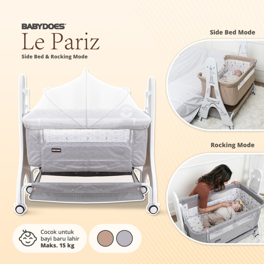 Box Babydoes CH 1634 Le Pariz Side Bed &amp; Rocking Mode / Babydoes CH LB 1635A Jiraff Side Bed / Tempat Tidur Baby