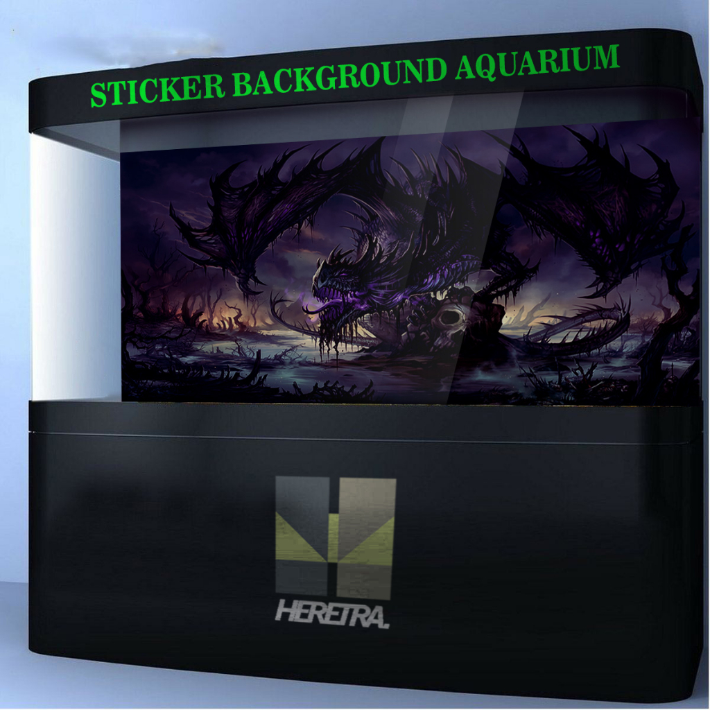 STICKER BACKGROUND AQUARIUM MOTIF NAGA MITOLOGI