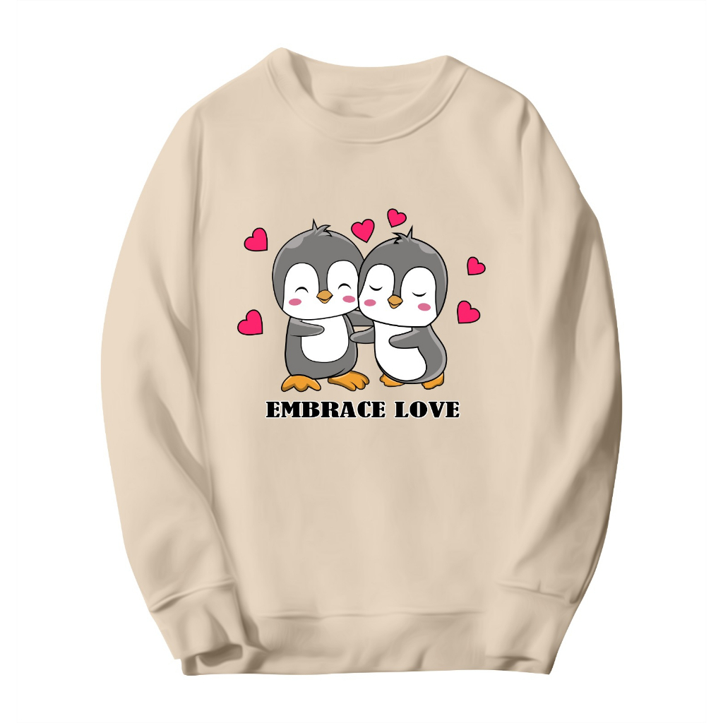 Sweater Crewneck Embrace Love bigsize terbaru M-XXL