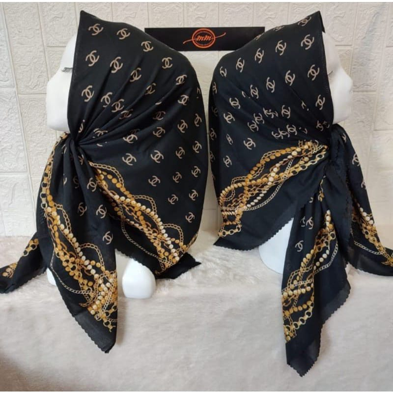 Hijab segi empat JilbabVOAL Segi Empat Motip Lasercut Printing Premium / Kerudung Voal Motif