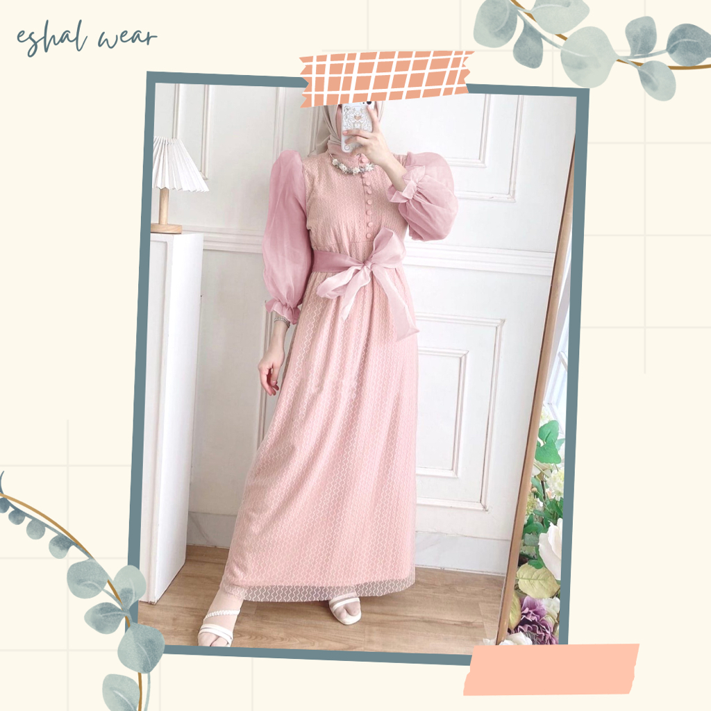 ESHAL WEAR LONG DRESS MUSLIMAH GAMIS BRUKAT ZENY / MAXI ZENYAI / GAMIS BRUKAT BUSUI ZENYA