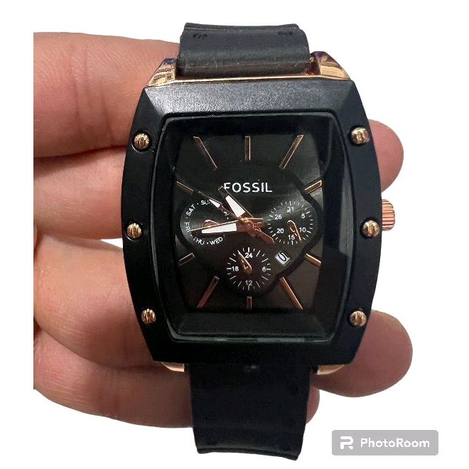 (Cod)Jam Tangan Wanita FSL Oval Crono3 Varisi Tanggal Aktif Strap Karet/Rubber(Dikirim jakarta)