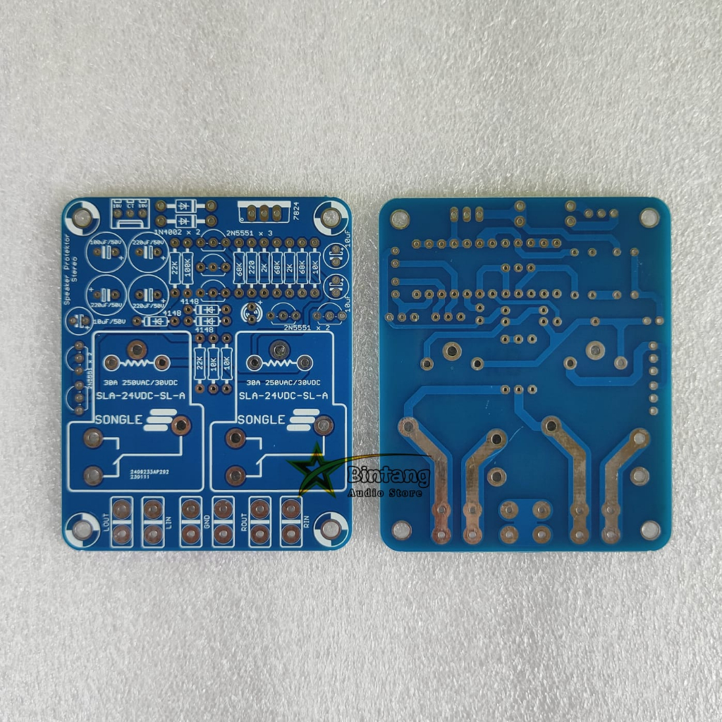 PCB Speaker Protek / Protektor Stereo Dobel Layer FR4 Fiber