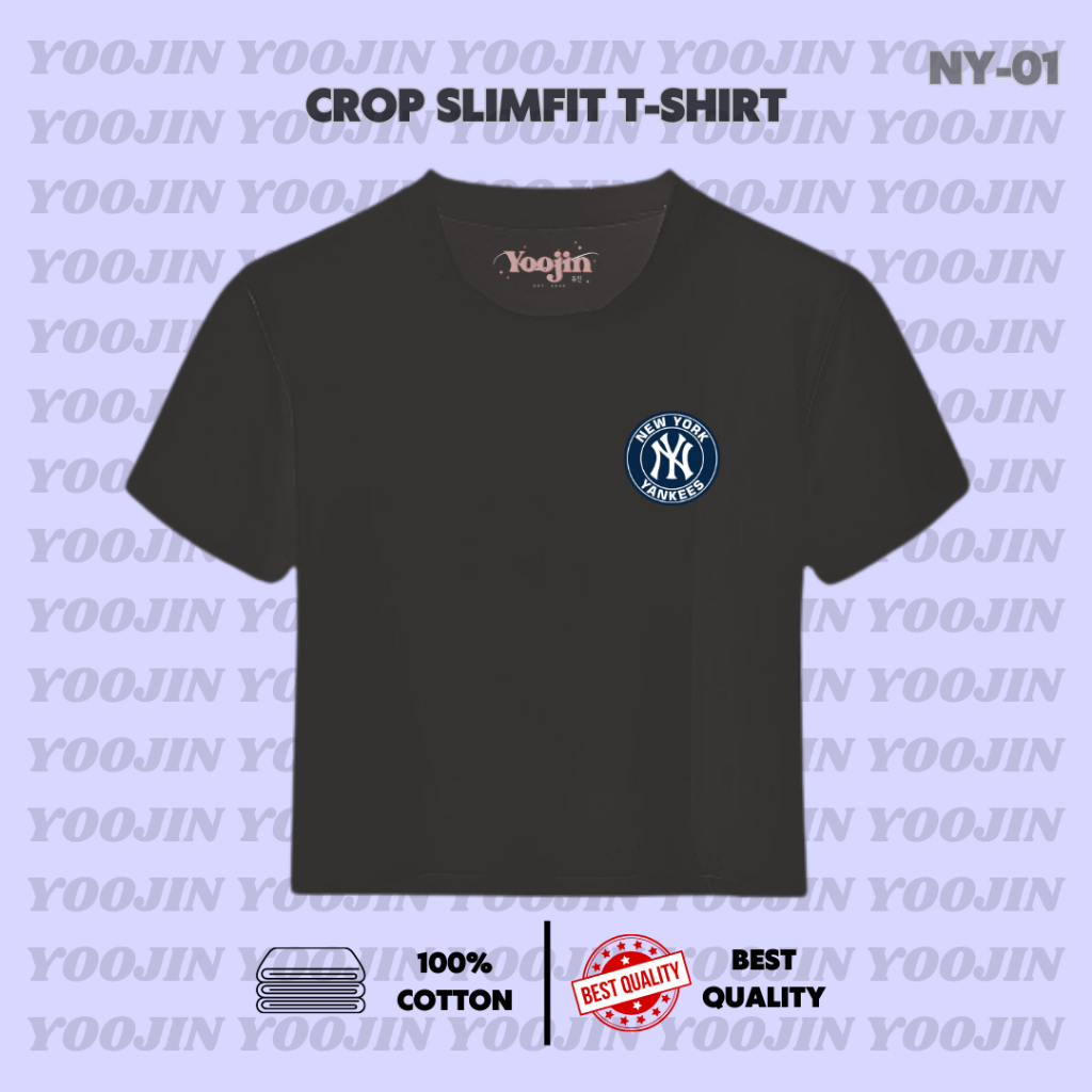 PRINTED CROP SLIMFIT T-SHIRT by Yoojin ( NY01) // KAOS CROP SLIMFIT PRINT by Yoojin