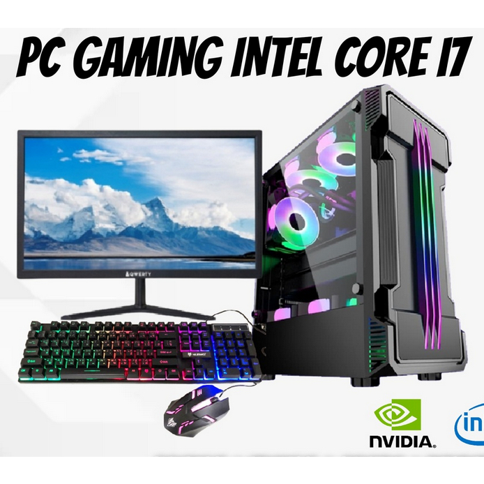 PC GAMING EDITING CORE I7-RAM 16GB-SSD-HDD500GB-LED 19INC SIAP PAKAI