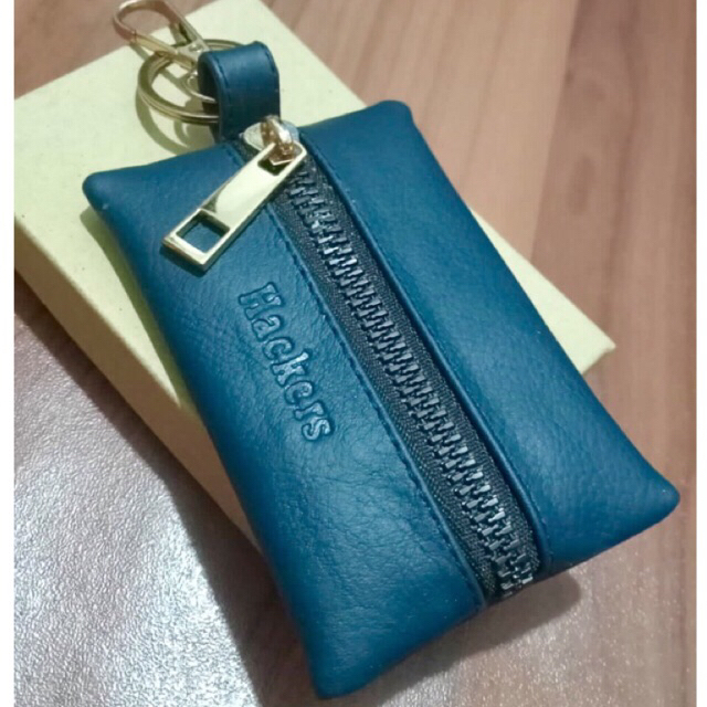 Dompet gantungan kunci kendaraan bahan kulit model sleting tengah #dompet #dompetkunci #tempatkunci #gantungankunci