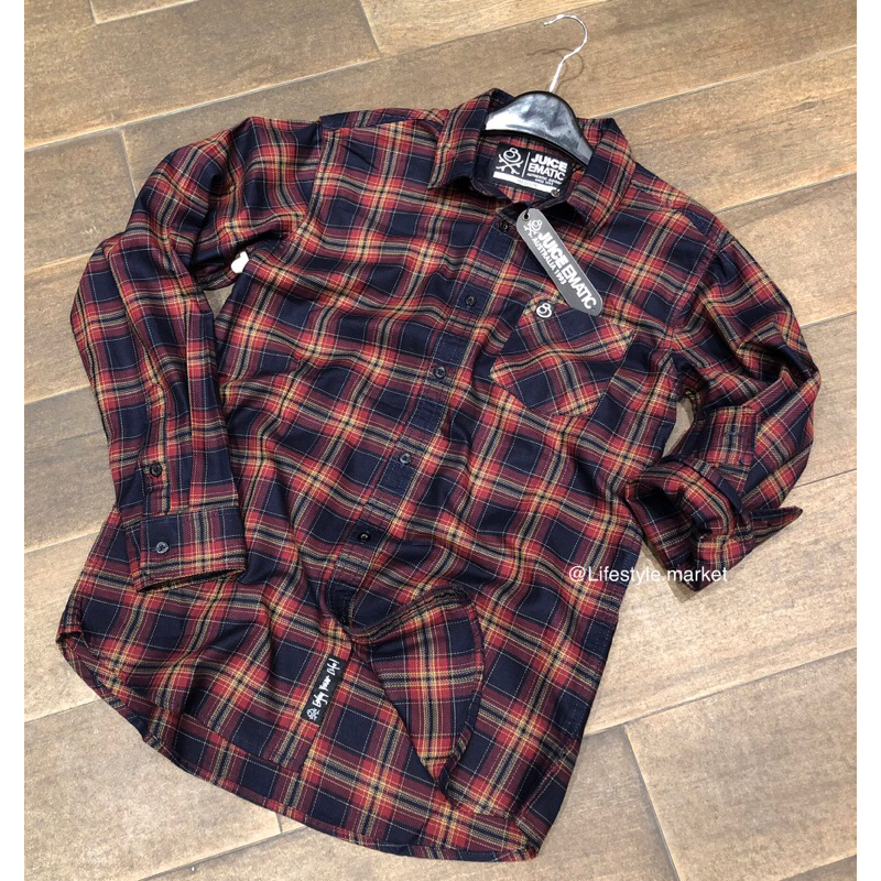 Kemeja Juice Ematic Lengan Panjang Original New arrival Mshl Cobain Brown
