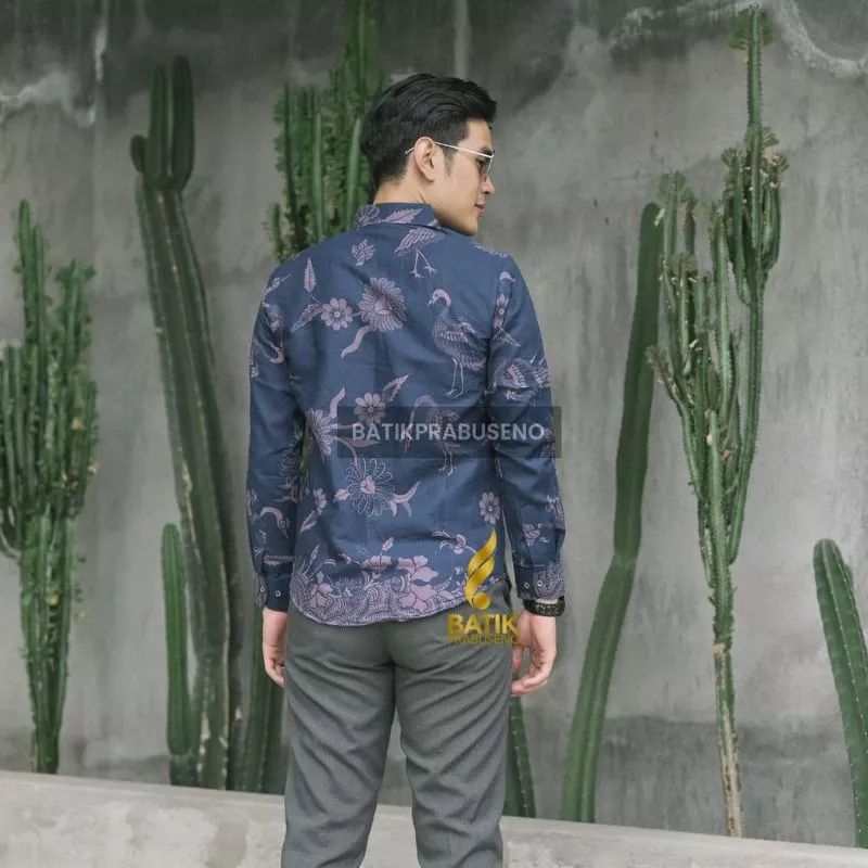 MELATI NAVY kemeja batik pria terbaru | kemeja batik pria murah lapis furing