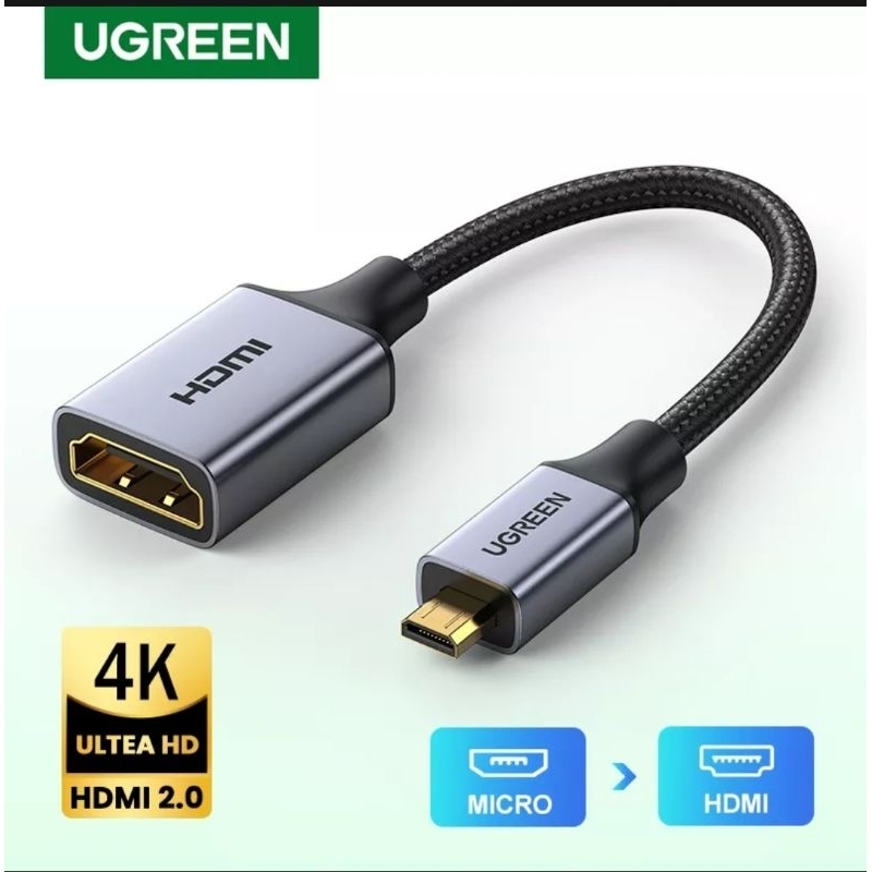 Ugreen Kabel Micro Hdmi to Hdmi Male / VGA Support 3D 4K for PC HDTV DVR TFT