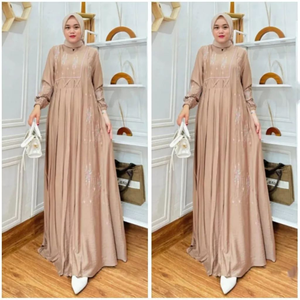 Baju Gamis Wanita Terbagus 2023 Big Sale Baju Gamis Maxy Bordir Terbaru 2023 Karina Maxy Pakaian Muslim Wanita Dress Fashion Outfit Muslimah Kekinian Aplikasi Bordir  Baju Pengajian Perempuan Dewasa Manis