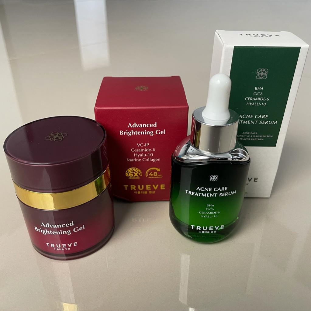TRUEVE Serum & Moisturizer Gel Set: For Acne & Dull Skin | Skincare Preloved Full Set Box - Baru Dip