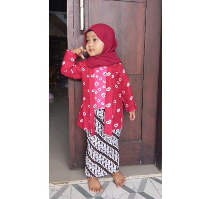 SET KEBAYA ANAK MOTIF JUMPUTAN UMUR 3-13th