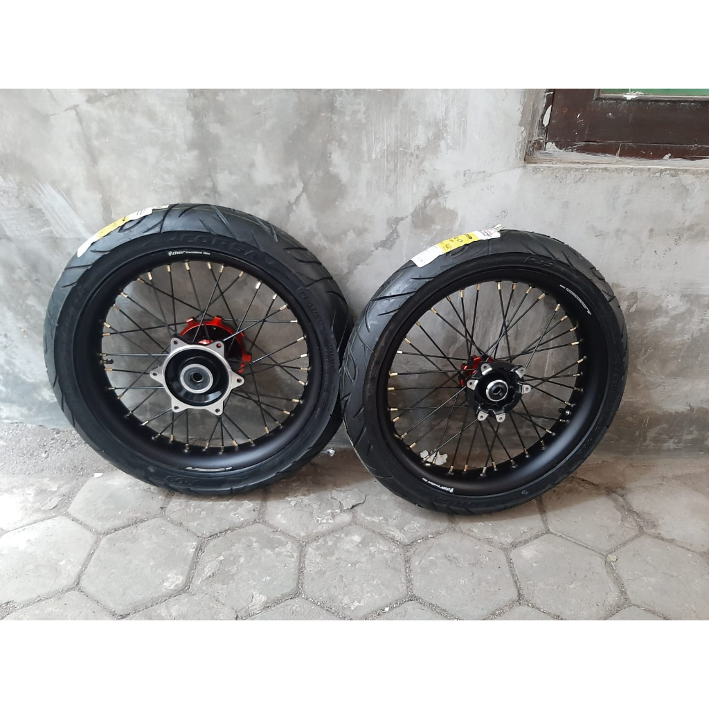 roda set semi cacing PNP honda CRF 150 L Ban Supermoto Kecil CRF ring 17 Ban corsa Baru