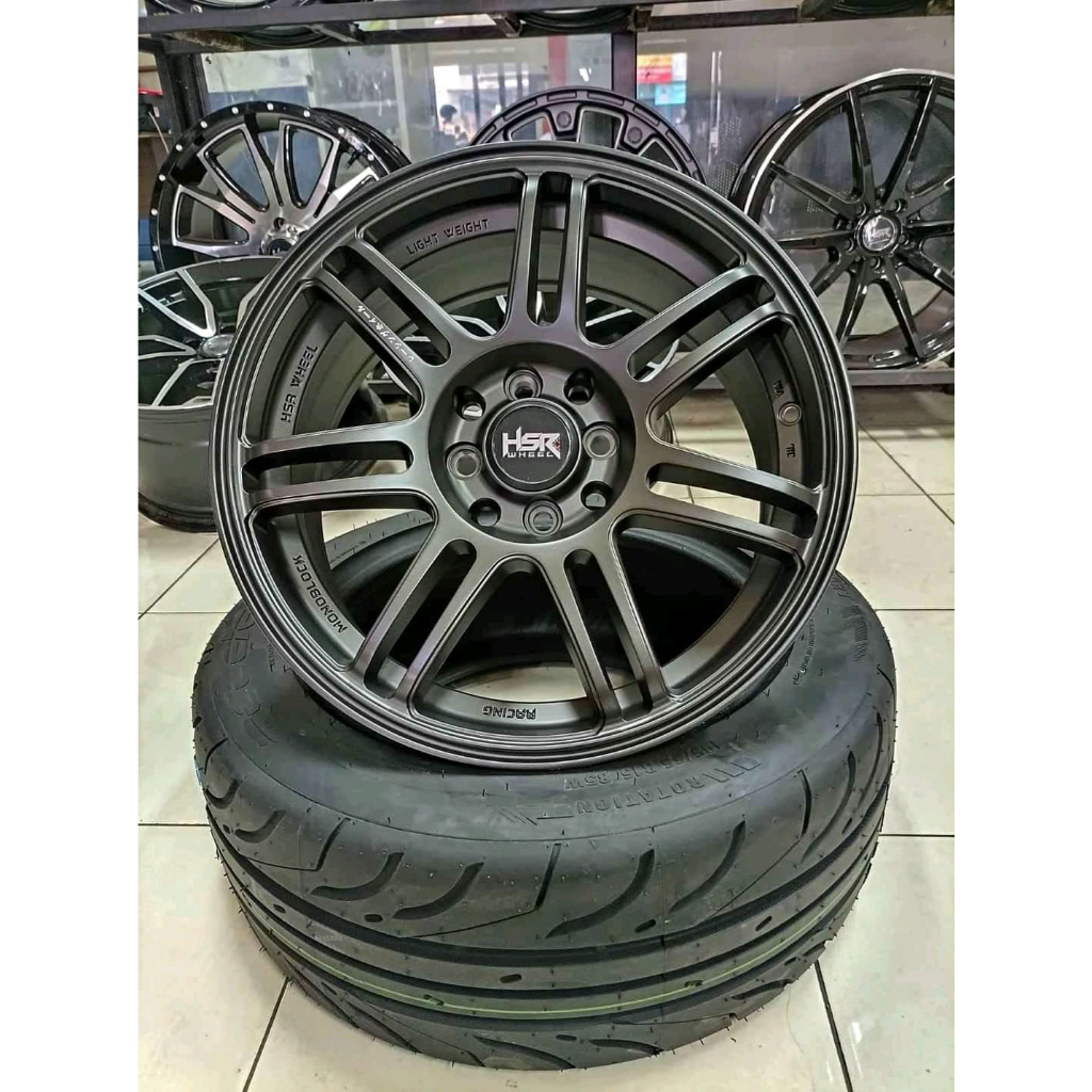 PAKETAN VELG HSR BOON R15 + BAN SEMI SLICK 195/50 R15 ACCELERA 651 SPORT