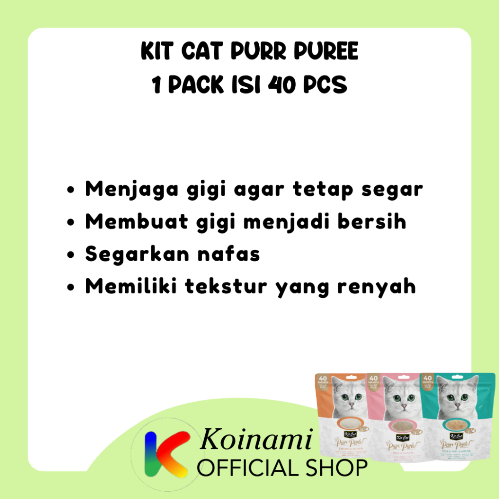 Kit Cat Purr Puree 1 Pack isi 40pcs - Snack Kucing - Snack Creamy Kucing - Cemilan Kucing - Cemilan Creamy Kucing