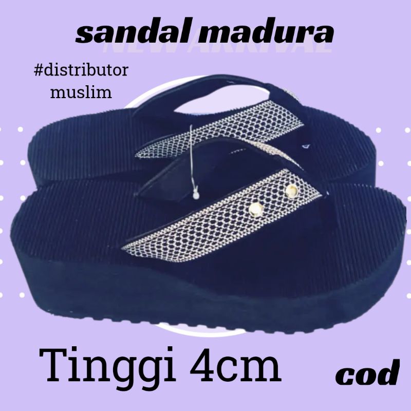 (GROSIR) SANDAL MADURA CEWEK TINGGI 4CM SIZE 35-39 SANDAL WEDGES SANDAL GUNUNG