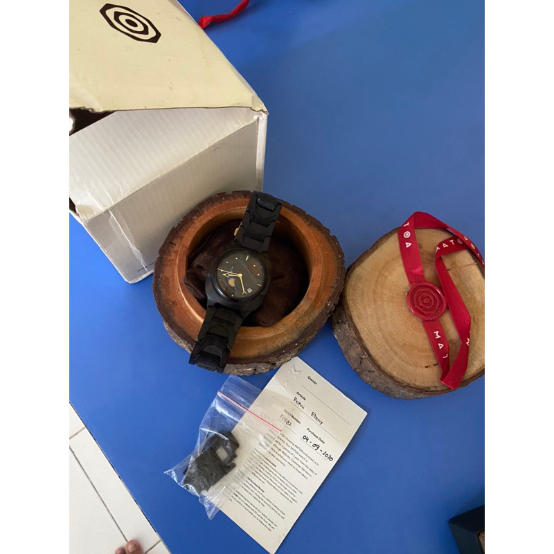 jam tangan kayu matoa singo ebony second bekas original like new