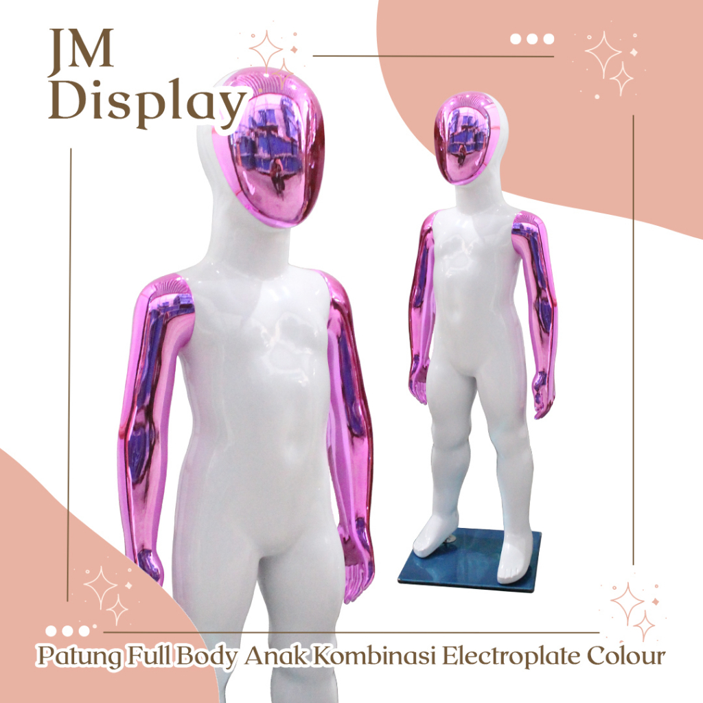 Patung Manekin Seluruh Badan Full body Anak Remaja Robot Electroplate Colour Untuk Display Pajangan 