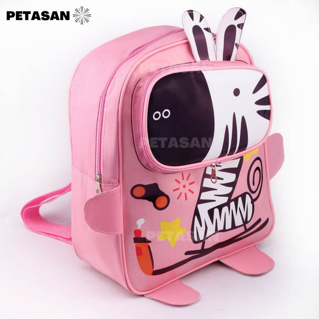 PTS RANSEL SEKOLAH ANAK 3D CUTE POCKET - STRIPE POCKET - ANIMAL SERIES SNAILS RANSEL ZEBRA - RANSEL CARTOON 3D