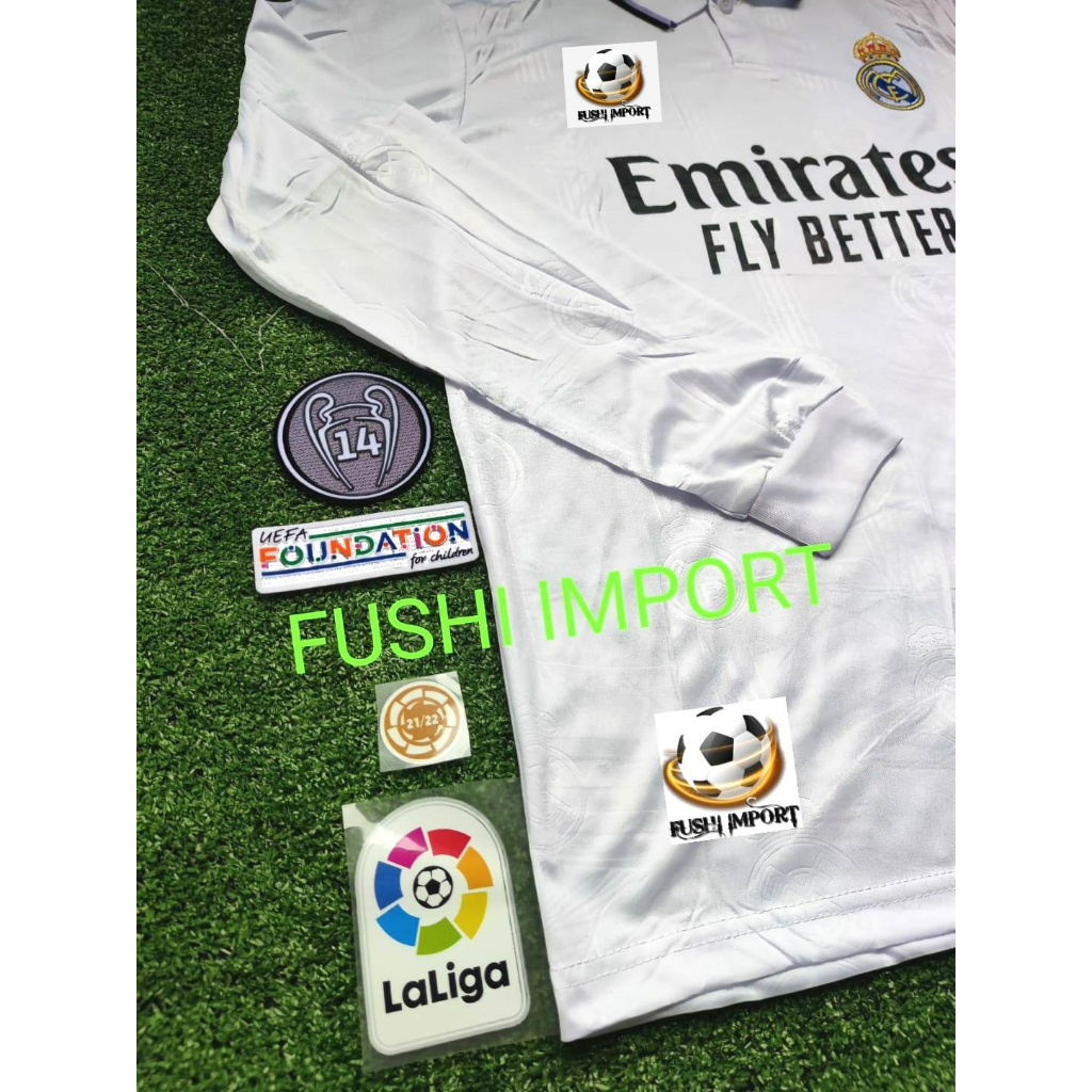 Jersey Baju Bola Madrid Home 2022 2023 Lengan Panjang Long Sleeve Grade Ori