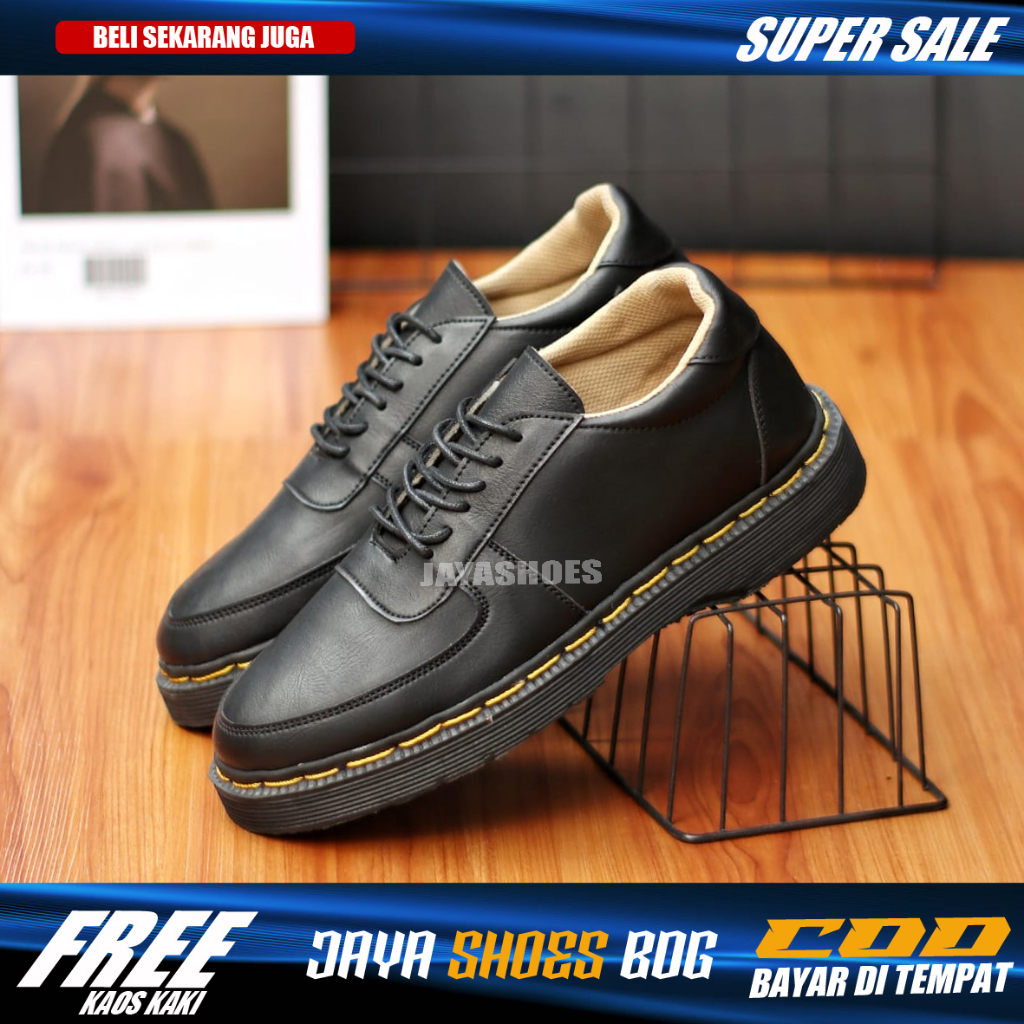 SAKA Sepatu Docmart Pria Original Pantofel Kerja Hitam Dinas Resmi