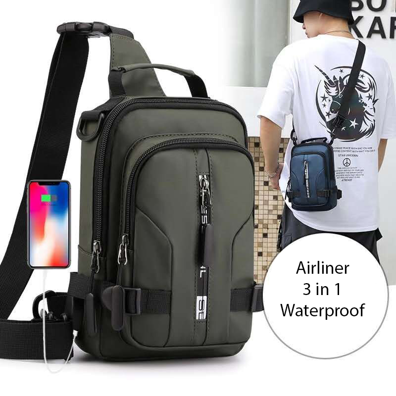 Tas Selempang Pria Wanita Sling bag Import Waterproof Airliner Original Tas Dada Anti Air Chest bag Import Trendy