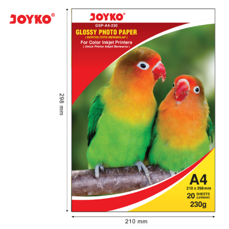 

Glossy Photo Paper Kertas Foto Mengkilap GSP-A4-230 20 Sheets Lembar
