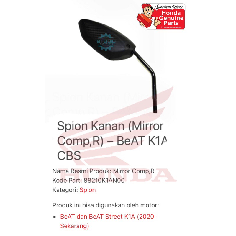 88220K1AN01 88210K1AN01 SPION BEAT LED ORIGINAL BEAT STREET DELUXE KIRI KANAN