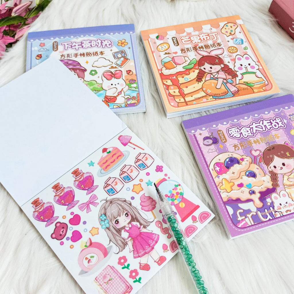 &quot;Sticker Book YD-FXTZ UK 9,5 X 9,5 cm karakter imut MURAH Set Daily Manual Cute Pattern Decorative  Tape Sticker Gift Box&quot;