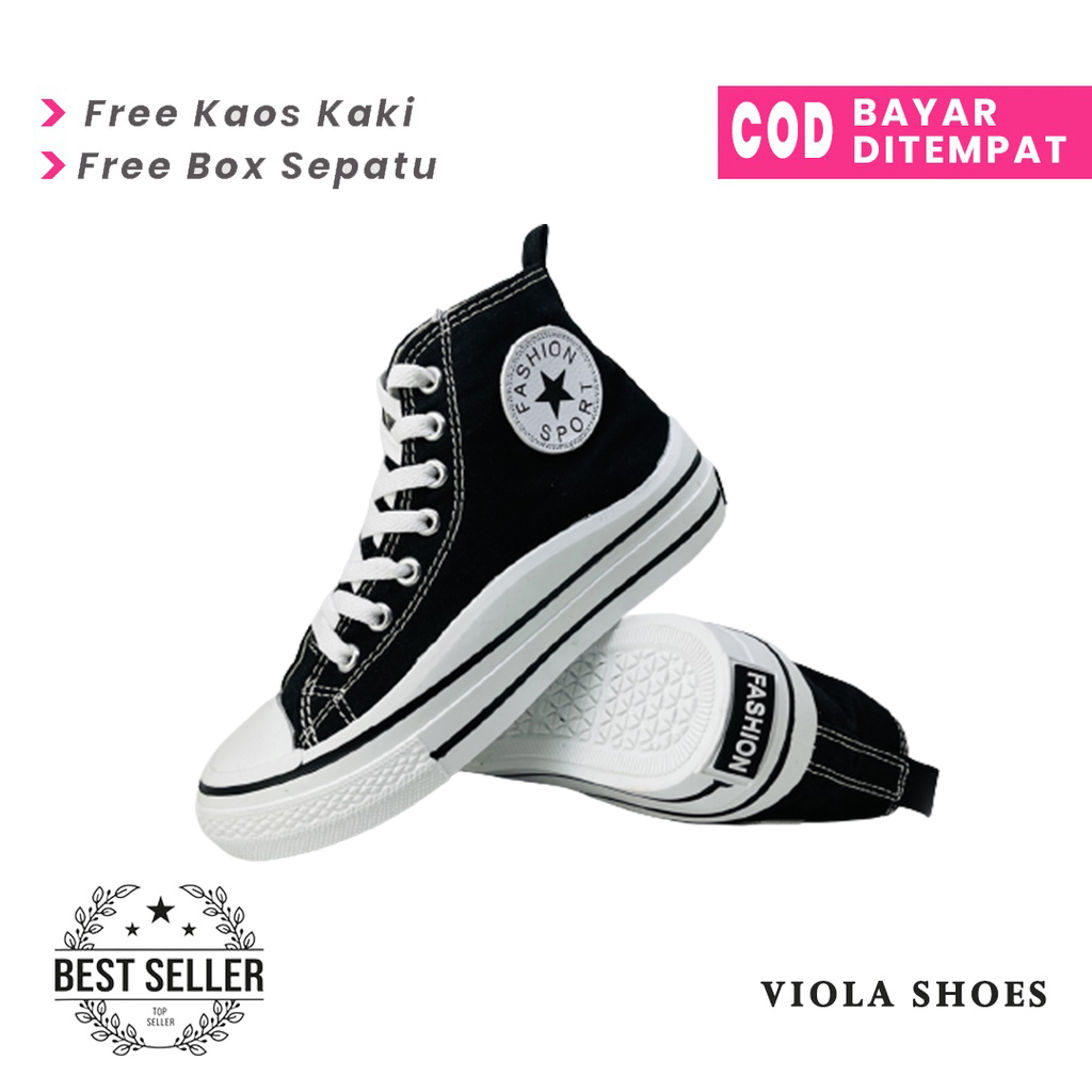 Sepatu Sneakers Kanvas Pria dan Wanita Sepatu Boot Grade A High Quality Sepatu Import Unisex Free Gift Kaos Kaki Sepatu Tinggi Murah
