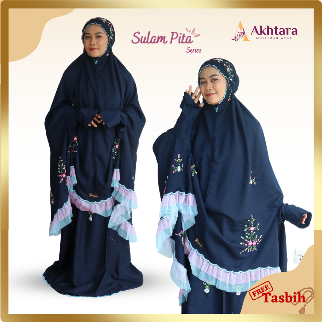 Mukena Dewasa Jumbo Katun Rayon Premium Sulam Pita Timbul Mukenah Hadramaut Lengan Potongan Unik Muk