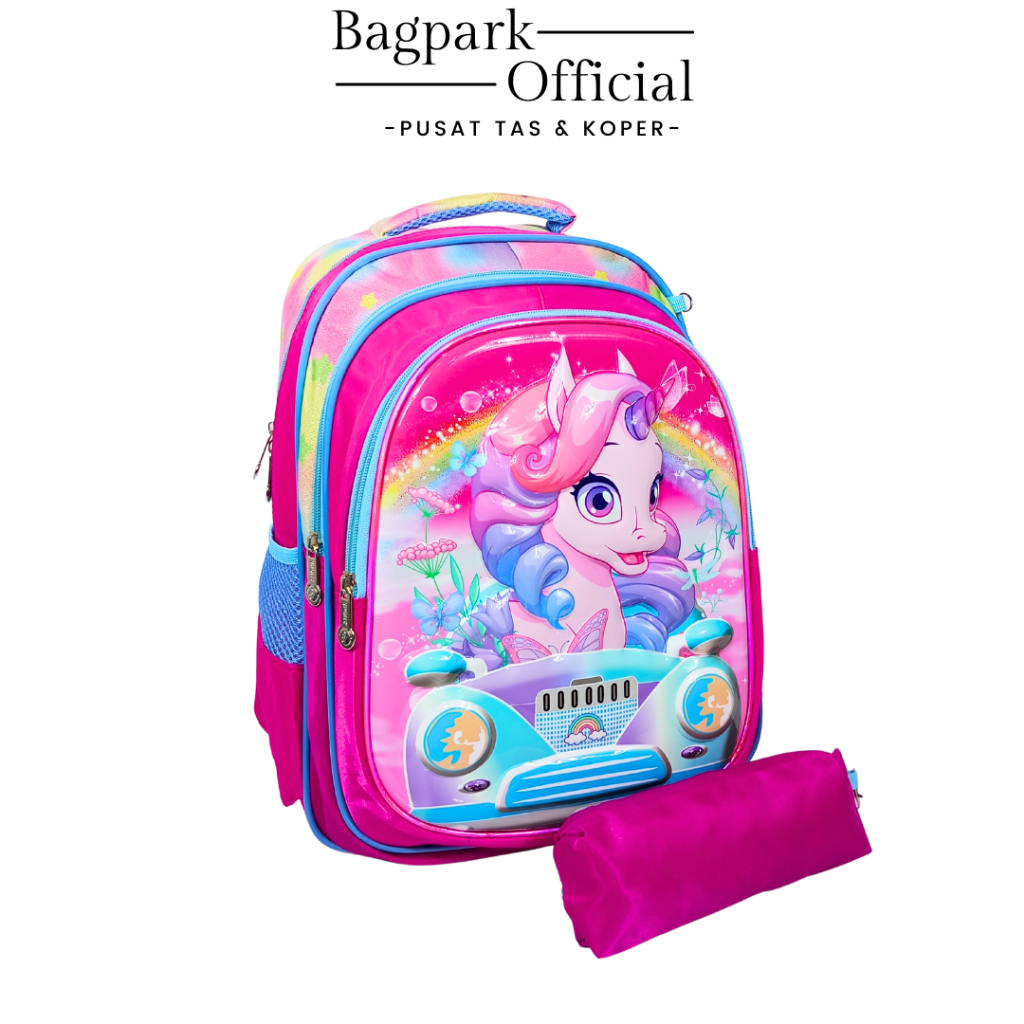 Tas Anak Sekolah Perempuan Import Embos Tas Anak Sekolah SD Gambar Frozen Unicorn Sofia Tas Anak Import Free Kotak Pensil