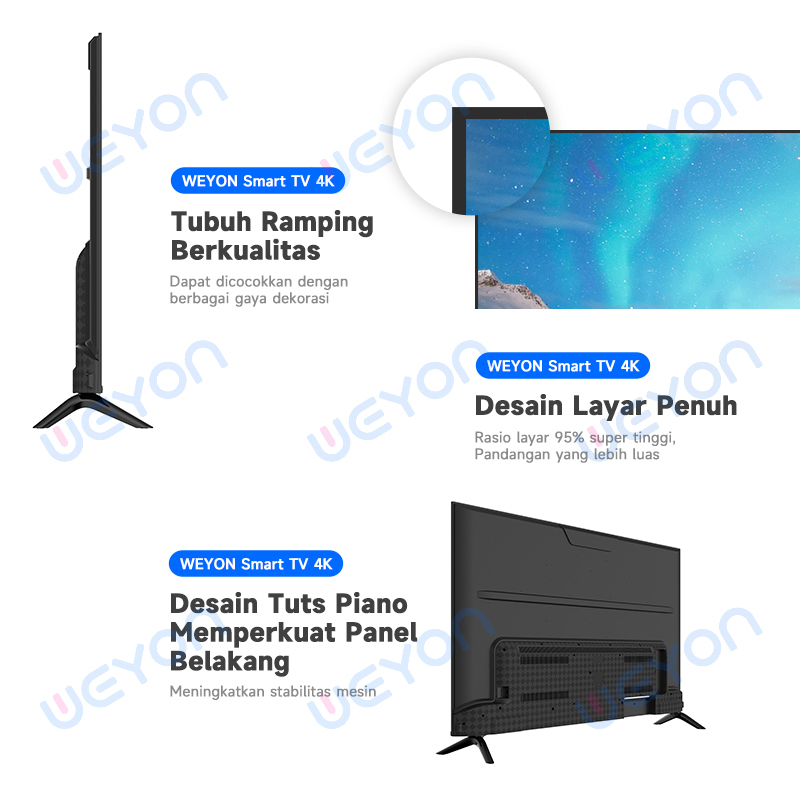 Weyon TV Smart 50 Inch Android Digital TV Bluetooth Connectivity Voice Control 3 tahun Garansi