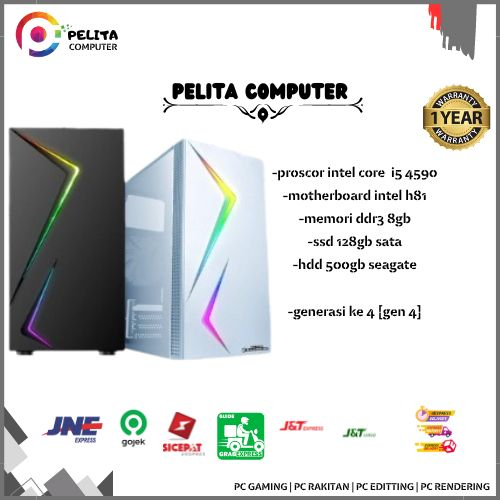 Pc core i5 4590 ddr3 8gb hdd 500gb Ssd 256gb gen 4 cpu rakitan komputer murah intel