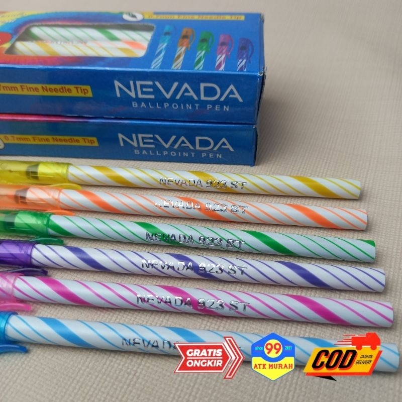 

Pulpen NEVADA 12Pcs/Pulpen Ulir/Spiral Pen/Bolpoin