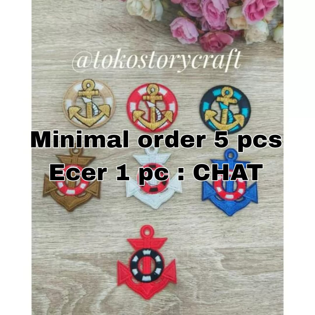 Iron Patch Anchor / Emblem Bordir Jangkar