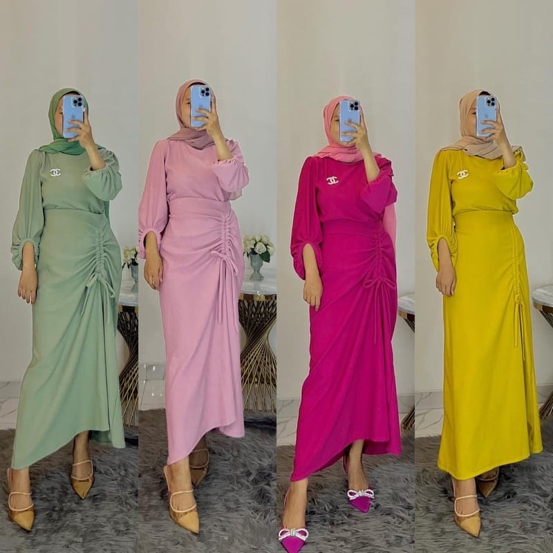 Kalila Set Serut ( SR 002 ) Setelan Rok Serut Wanita Remaja Muslim Crinckle Airflow