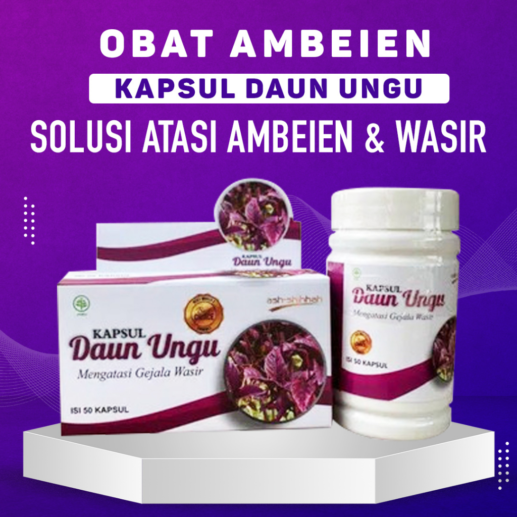 Kapsul Daun Ungu 50 Kapsul | Obat Wasir/Ambeien Reaksi Cepat (Daun Handeleum)