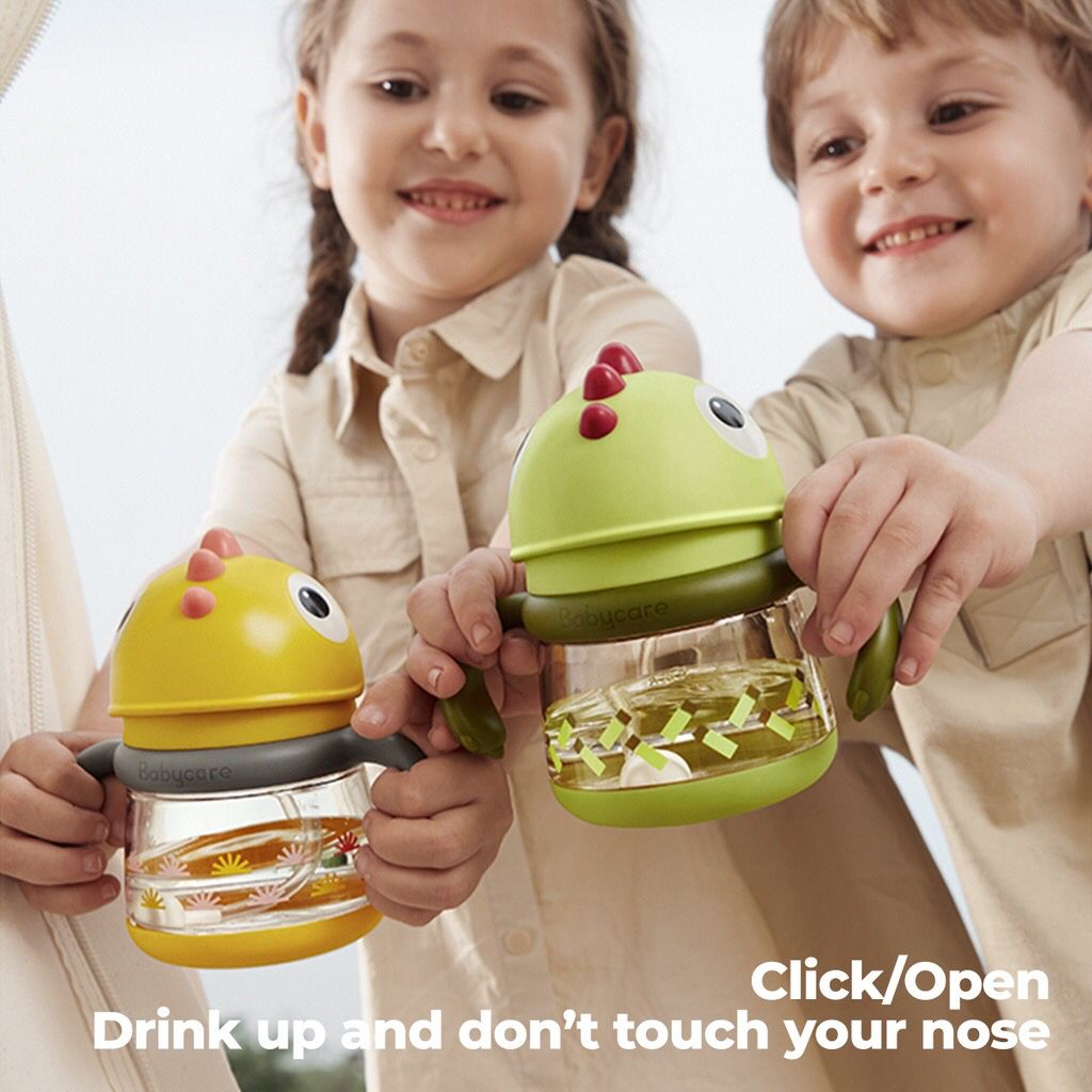 Botol Minum Baby T-Rex Cup Handle Botol Baby Sedotan Anak Bayi High Quality BPA FREE