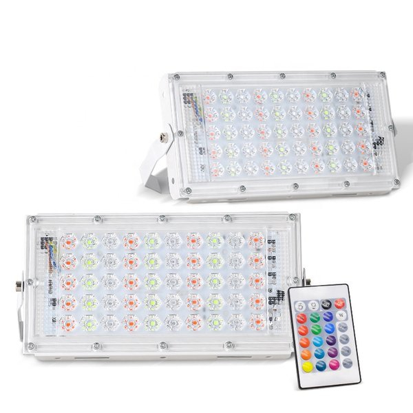 LAMPU SOROT 50W RGB MODEL Remote LAMPU LED TEMBAK 50watt floodlight