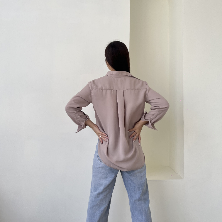 Reign Office Shirt / Office Korean Top / Casual Blouse / Long Sleeve Top