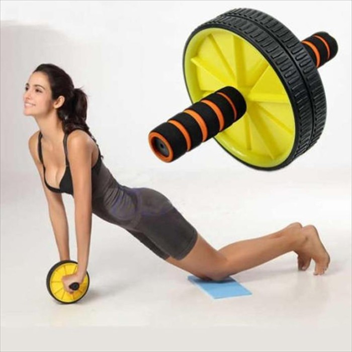 RODA-Girik Gym Roll Alat Latihan Perut AB Roller Gym Free Matras