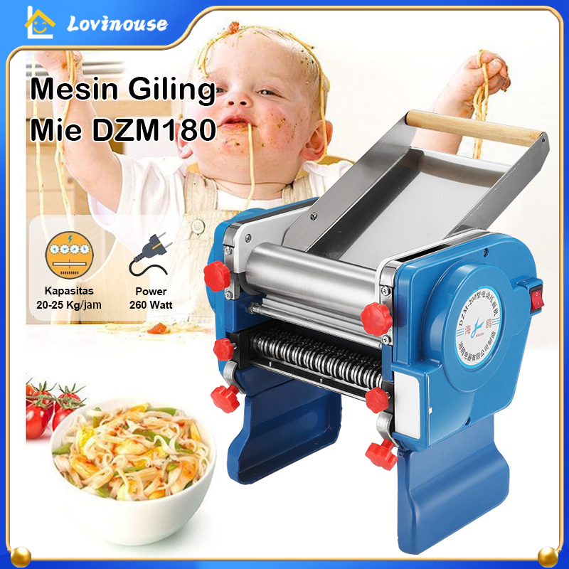 ⚡Garansi&amp;COD⚡Gilingan Mie Listrik Pasta/Noodle/Karipap/Pangsit/Kue untuk komersial DZM 180 Penggiling Mie Listrik Mie Listrik Mesin Mesin Gilingin Mie Noodle Maker